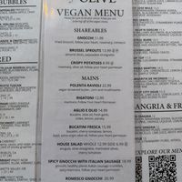 Vegan Menu  at Vine & Olive in Titusville