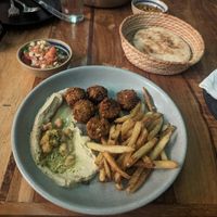 Falafel plate 4/5 at Moshe Cube in Playa Del Carmen