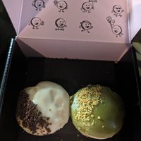 Tiramisu and pistachio  #Veganuary at HERE-O Donuts in Dubai