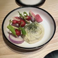 Radishes with cashew cream #Veganuary at and/or  in Antwerpen