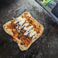 Vegan roti at Harbourside Market in Wellington