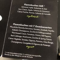 Vegan tarte flambé available in the afternoon   at Freshbites and Coffee in Konstanz