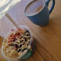 Vegan creamy nuts bowl at Bare Naked Bowls in Bondi Beach