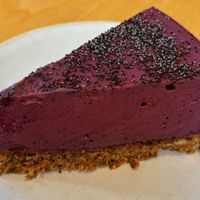 Raw, vegan blueberry tart. at Numa Café - AMUN Cafe in Lisbon