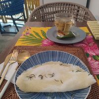 Galette de tapioca avec beurre vegan at Cri Cri Cru Restaurante (Loja Bênção Brasil) in Sao Paulo