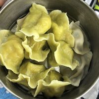 Vegan dumplings (carrot, cabbage and celery)  at Ravioleria in Milan