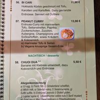 Menu 12 of Green Vegan. at Ben‘s Cuisine in Berlin