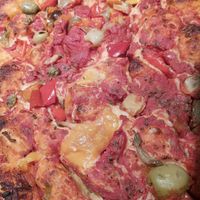 Pizza alla pala con verdure at L Arte del Buon Pane in Bergamo