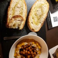 Humus di zucca e ceci croccanti con pane fatto in casa, super super buono! at Pivo Beer Bar in Bergamo