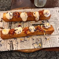 Patatas Bravas with spicy brava sauce and vegan mayonnaise   at El Temple in Benidoleig