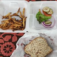 The left field burger (beyond). at The Game Sports Bar and Grill in Las Cruces