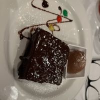 Chocolate brownie with salted caramel ice cream 🥳  at Ascots Restaurant in Hamilton