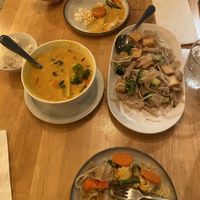 Panang curry and pad se ew  at Thai Bistro in Santa Barbara