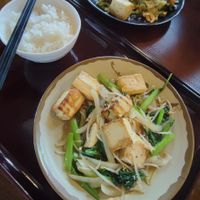 Tofu champuru without pork and egg at Kanifu in Taketomi