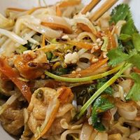 Stir fried noodles with tofu, carrots, soy sprouts, peanuts at Yens Vietnamese Street Food in Cape Town