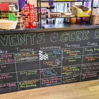 Events board at Geek Retreat in Torquay