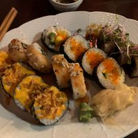 Four by four sushi sampler  at ŠMAK in Bratislava