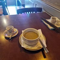 Mushroom Soup, espresso at ŠMAK in Bratislava