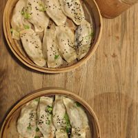 Tempeh and sauerkraut and shiitake and peanut dumplings #Veganuary at Dim Sum Spot - Anděl in Prague
