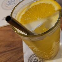 Homemade mango lemonade at Dim Sum Spot - Anděl in Prague
