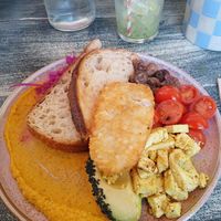 Vegan feast with added hash brown at Up South Bondi in Bondi