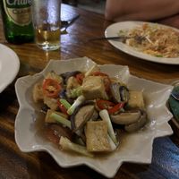 Stir fried tofu with Shitake mushroom and Chinese celery  at Paradise Pearl in Koh Phi Phi