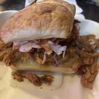 Pulled Pork Sandwich - hubs loved it. Said the portion was huge !  at Earth Aloha Eats in Kihei