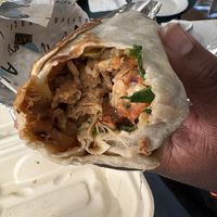 Close up of chicken gyro wrap  at Earth Aloha Eats in Kihei