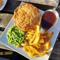 Beetroot and veggie pie- very generous portion and perfect thick gravy! at The Plough in Sheffield