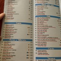 Menu page 1  at TianLi in Tenerife