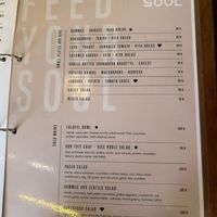 Menu  at Feed your Soul in Phan Thiet