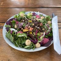 Vegan Lentil salad with hummus  at Feed your Soul in Phan Thiet
