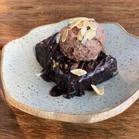Vegan chocolate brownie and ice creamm  at Feed your Soul in Phan Thiet
