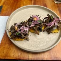 Mushroom arepas - delicious   at Coraje Vegan in Medellin