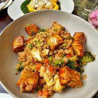 Poolside tofu dish at Jaya House River Park in Siem Reap