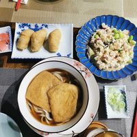 Sushi, home made udon noodles, salad at ARITO - Japanese Vegetarian Fusion in Bangkok