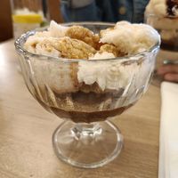 Vegan affogato - vanilla ice cream, shot of espresso at Orto Pizzabar in Belfast