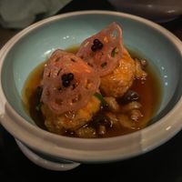 Stuffed bean curd with mushroom essence  at Hakkasan - Mayfair in London