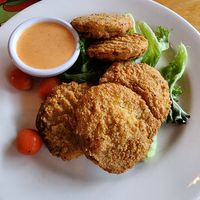 Fried green tomatoes at Scallions in Saratoga Springs