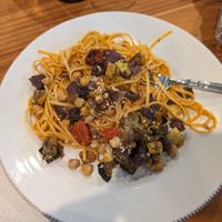 Chickpea pasta at Scallions in Saratoga Springs