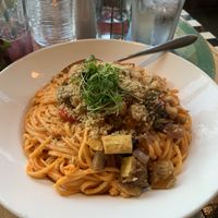 Vegan linguine- to DIE FOR at Scallions in Saratoga Springs