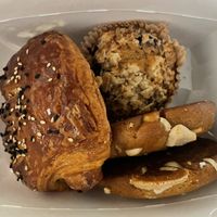 Egg roll croissant, blueberry strudel muffin, and white lotus cookies. LOVE  at Bakers Bench - Pop-up in Los Angeles