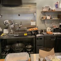 kitchen is also cashier   at Cohachi - 米粉と豆腐のどーなつ in Osaka