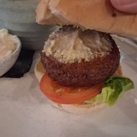 Beyond burger at Leaf Cafe in Liverpool
