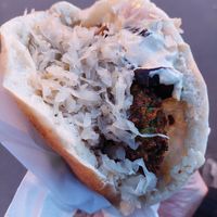 'Maoz Falafel Royal' with hummus & eggplant (8.50€) at Maoz - Xavier Privas in Paris