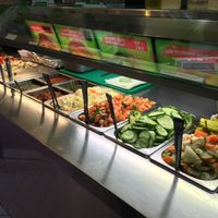 Salad bar, mostly vegan at Maoz - Xavier Privas in Paris