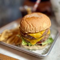 The Great Plant Based Double Cheeseburger   at The Great Burger Stand in Tokyo