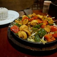 Vegan chicken with chili and lemongrass at Hoang's Restaurant Vietnamese Cuisine in Hanoi