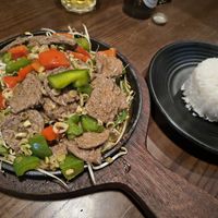 Vegan beef with chilli and lemongrass at Hoang's Restaurant Vietnamese Cuisine in Hanoi