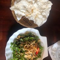 The ‘baby clams’ dish made with sea weed !!! So tasty  at V Vegan in Hoi An